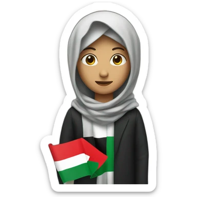 someone with a Palestinian flag sticker