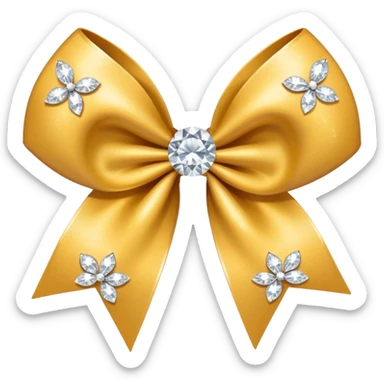 A diamonted cheer bow in gold just diamonte in middle tiny ones sticker