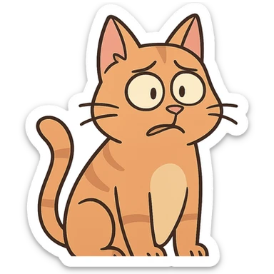 simple and expressive cat in flat toon style sticker