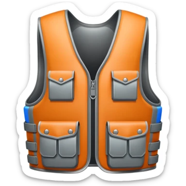 bullet proof vest icon in a rounded edge white border sticker