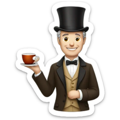 british gentleman with tea sticker