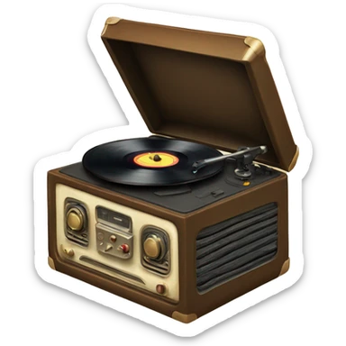 Vintage vinyl record player  sticker
