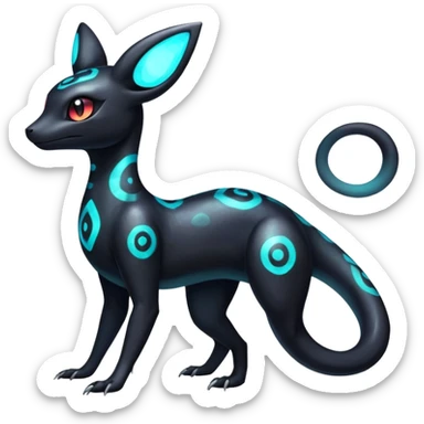 Nebulae Salandit-Umbreon-Fakémon-hybrid-creature (full body)  sticker