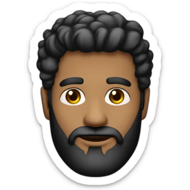 hombre de 45 años cabello muy corto negro con canas barba ojos negros con aretes redondos negros sticker