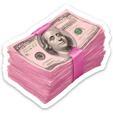 Pink money sticker
