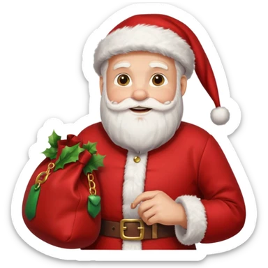 “Let Santa Claus smile with his bag in his hand; let the background be pure white.” sticker