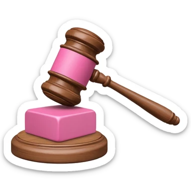 pink gavel and block sticker