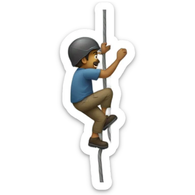 Man climbing a poll  sticker