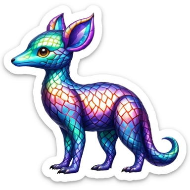 Shiny Colorful Night-Colored Vernid-Fionbri-creature by Falvie (full body) sticker