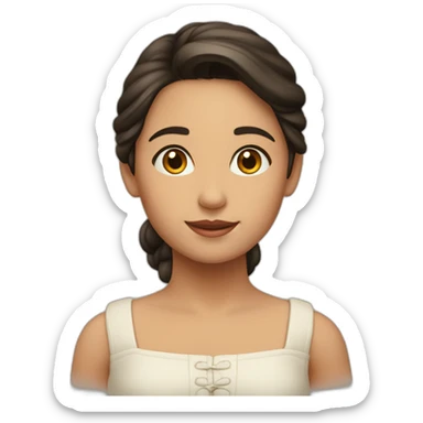 Niña Morena clara con coleta sticker