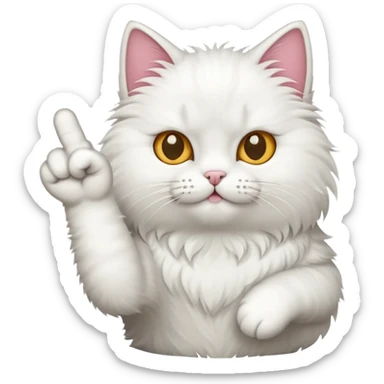 cat show big f*ck finger sticker