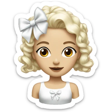 White coquette bows  sticker