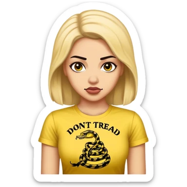 libertarian woman shirt dont tread on me sticker
