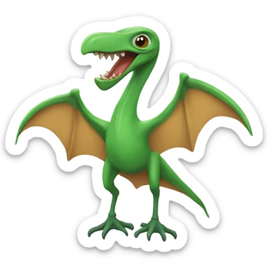 pterodactyl with hand two legs (green skin) sticker