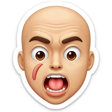 A man violently shaking his tongue back and fourth  sticker