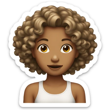 Girl with curly hair  sticker