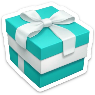 Little turquoise box with big white bow sticker