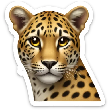 Uma onça pintada com um lírio  sticker