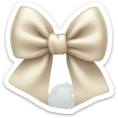beige heart white bow sticker