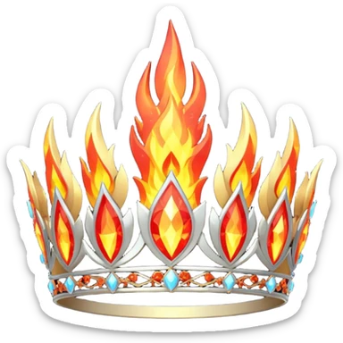 fantasy magic tiara of fire and ash low poly sticker