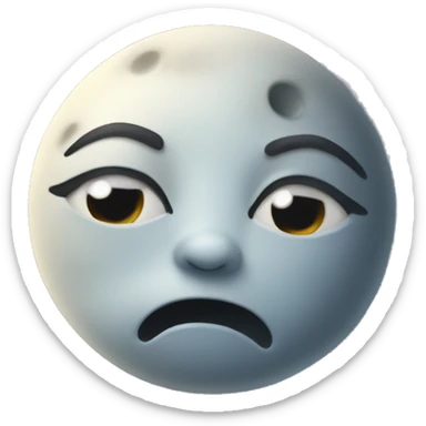 Moon astrology symbol with cute face sticker