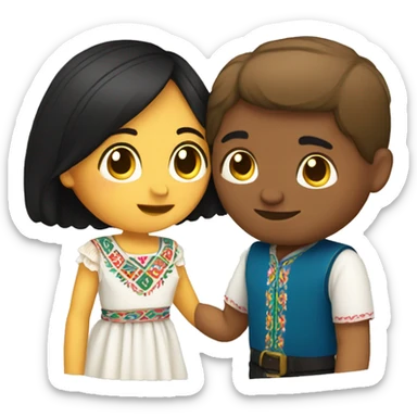 Mexican girl with swedish boy sticker