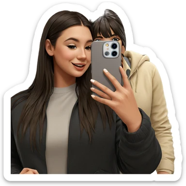 girl taking joyful selfie indoors sticker