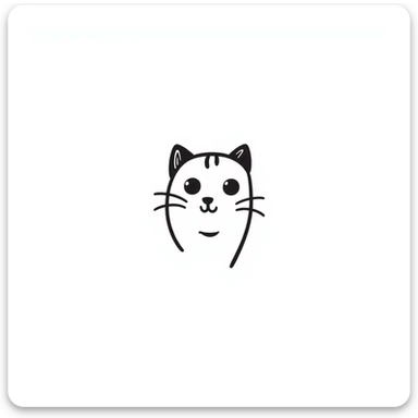 A cute cat emoji in the style of Notion doodles. sticker