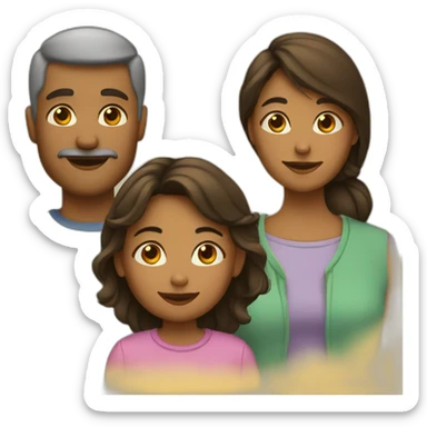 A daughter with their parents sticker