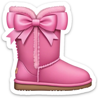 Pink uggs with pink bows sticker