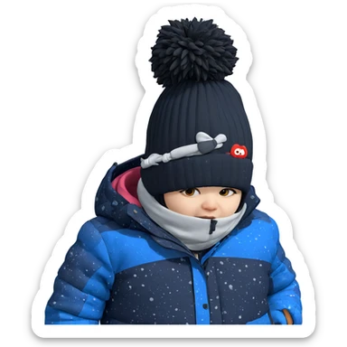 winter girl in snowy outdoors sticker