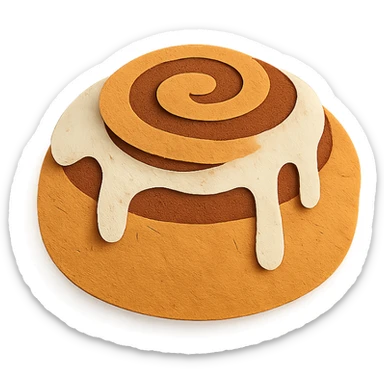 paper craft style cinnamon bun sticker