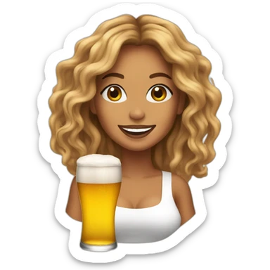 Beyoncé with a beer sticker