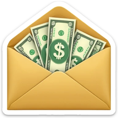 money in an envelope sticker