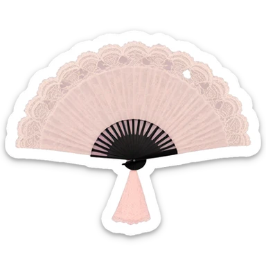 rococo pale pink fan with lace sticker