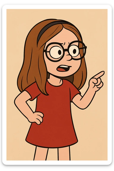 Little girl Gloria Steinem red dress  sticker