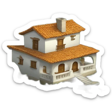 casa grande en campo moderna casa de la cascada sticker