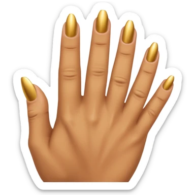 Tan skin hand with short mens gold nails sticker