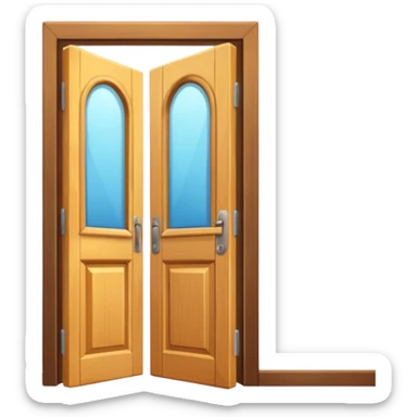 puerta abierta por donde entra luz del día sticker