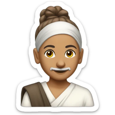 mahatma ghandi but with ariana grande's ponytail sticker