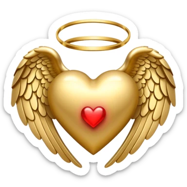 heart with angel wings sticker