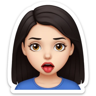 Me puedes hacer un emoji de una chica mordiendose el labio sticker