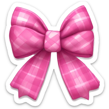 pink plaid bow  sticker