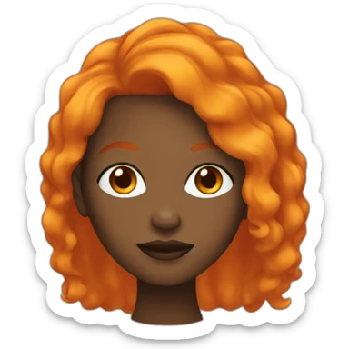 black woman with orange hair sticker