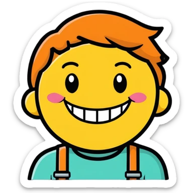 smiling face with braces sticker