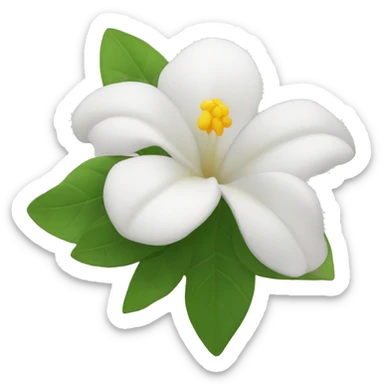 3 jasmins flowers with leafs sticker