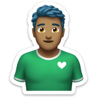 corazón verde azulado sticker