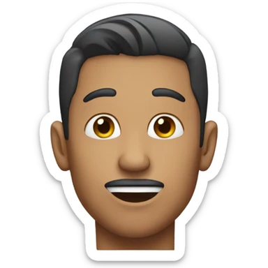 Person with their finger to their jawline sticker