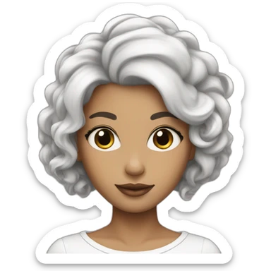 Fille peau blanche tresses cheveux noir sticker