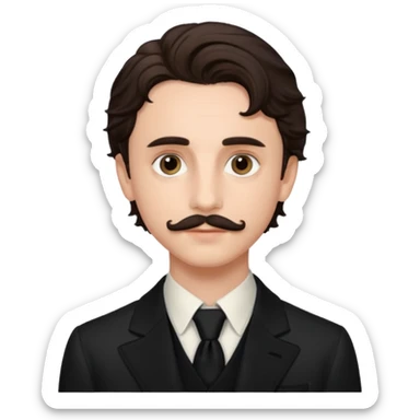timothee with stache sticker